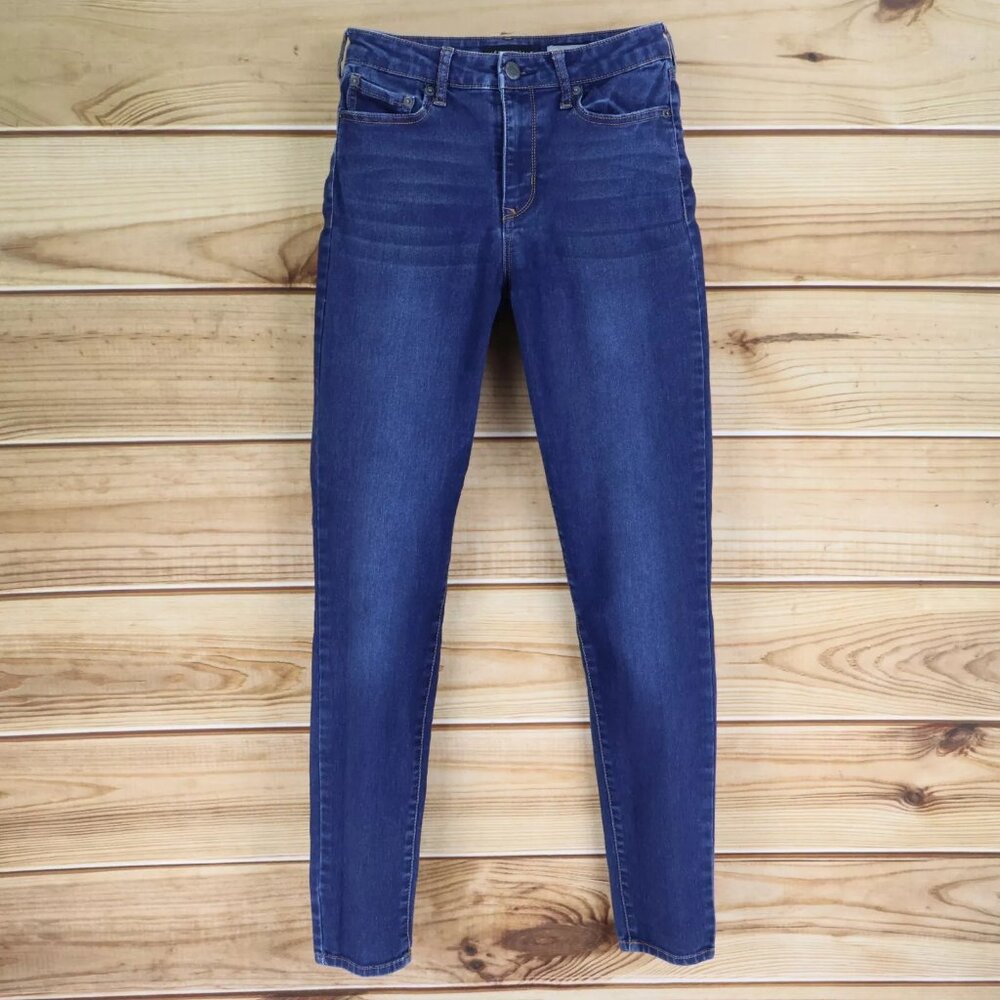 Aeropostale High Waist Stretch Women Long Dark Blue Washed